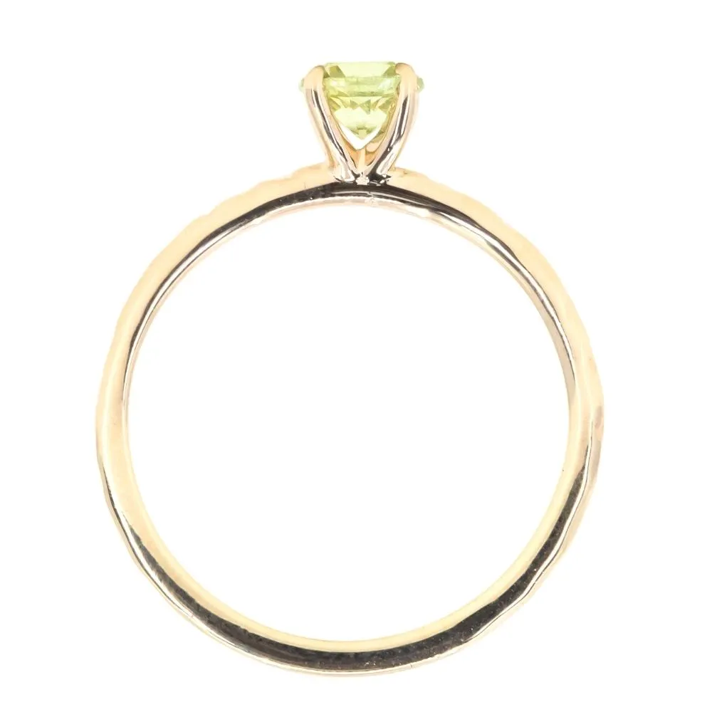 0.67ct Round Green Garnet Evergreen Solitaire in 14k Yellow Gold