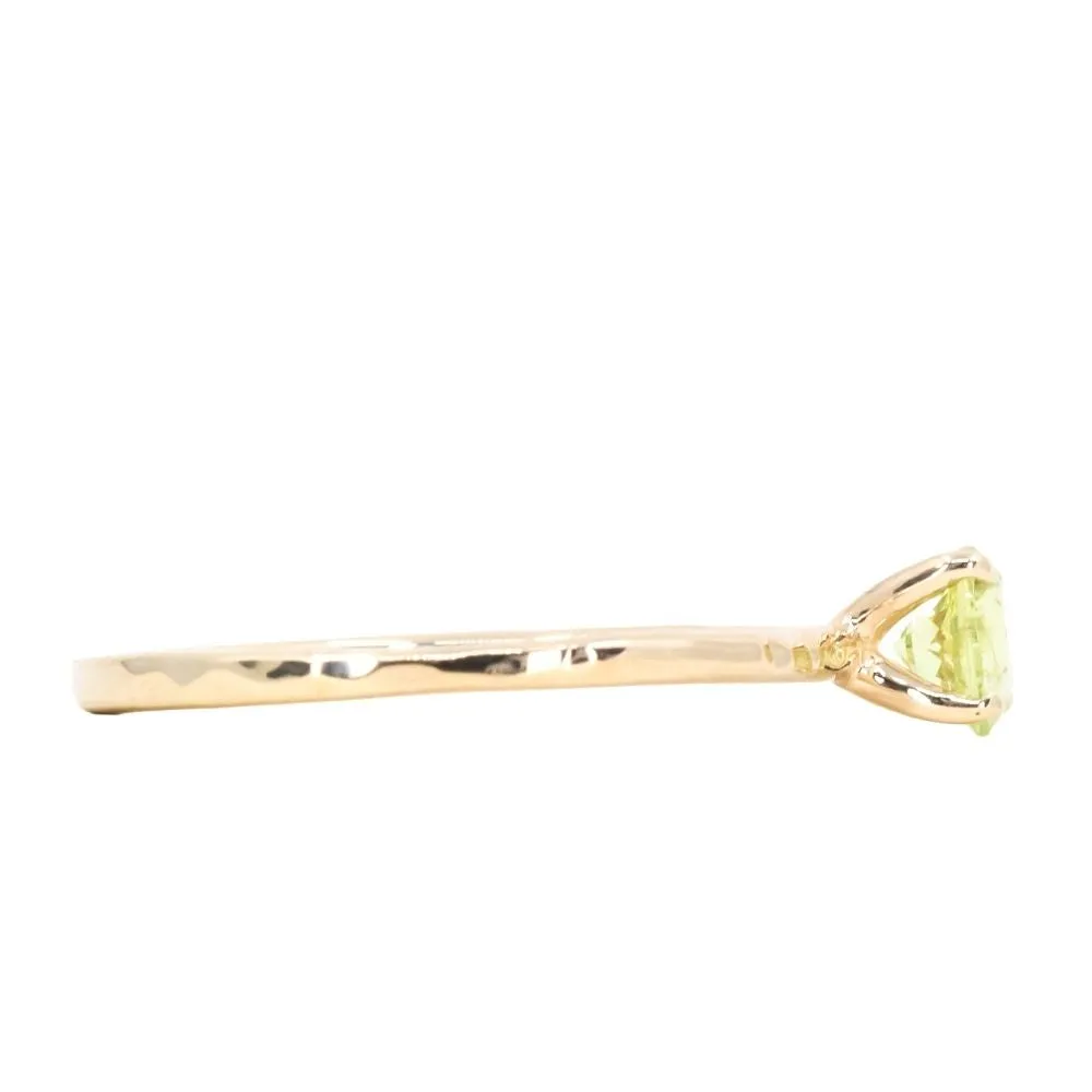 0.67ct Round Green Garnet Evergreen Solitaire in 14k Yellow Gold