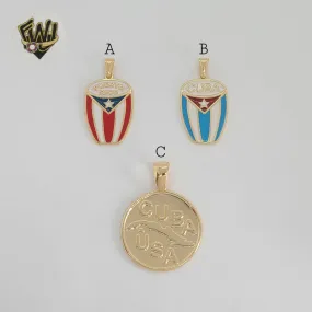 (1-2370-1) Gold Laminate - Flag Pendants - BGF