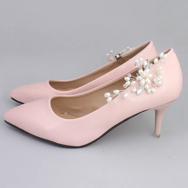 1 Pair Detachable Shoe Clip Imitation Pearl  Wedding Shoes Buckle