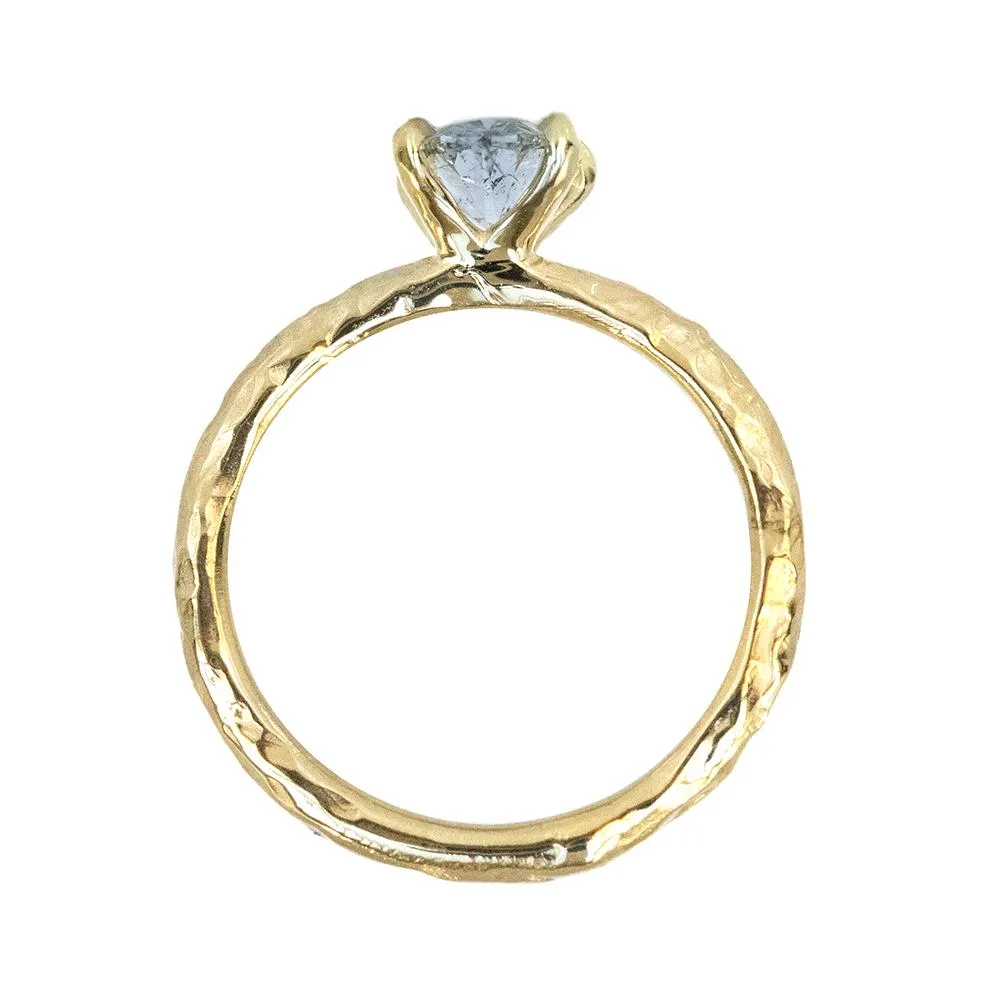 1.01ct Oval Salt And Pepper Diamond Evergreen Solitaire in 14k Yellow Gold