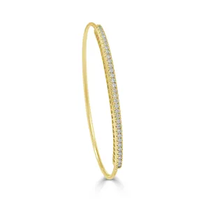 14K Gold & Diamond Flexible Bangle