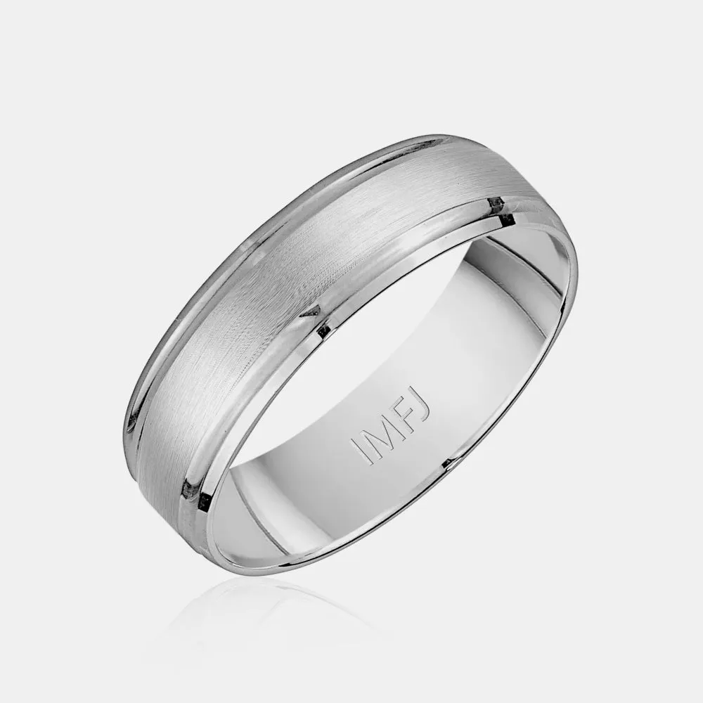 14K High Polished Rounded Beveled Edge Wedding Band