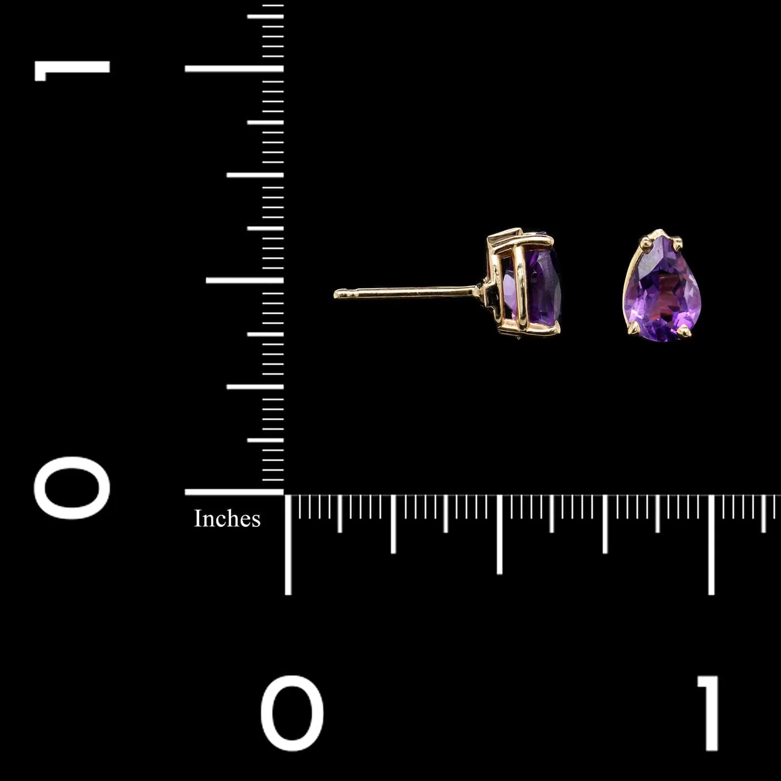 14K Yellow Gold Estate Amethyst Stud Earrings