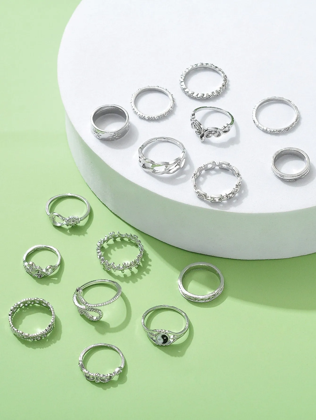 16pcs Simple Ring