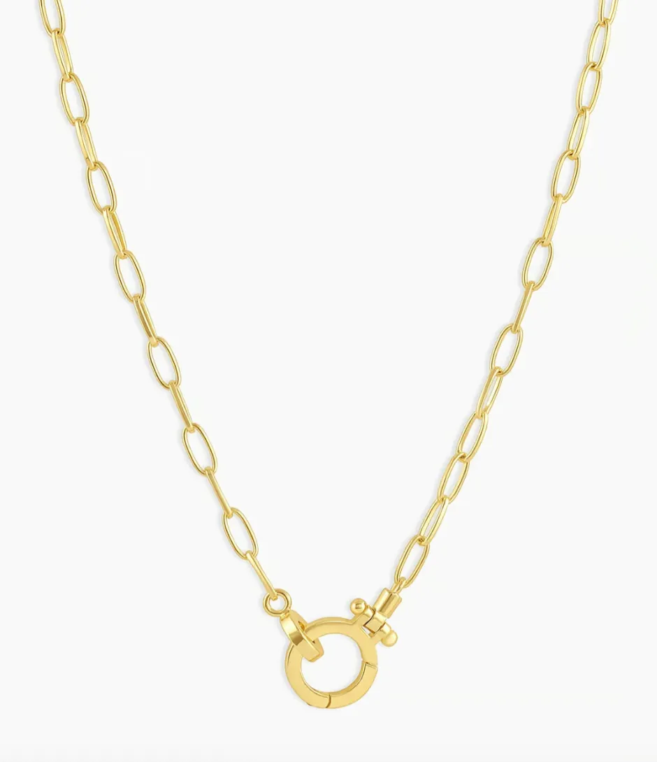 17" Gold gorjana Mini Parker paperclip chain Necklace