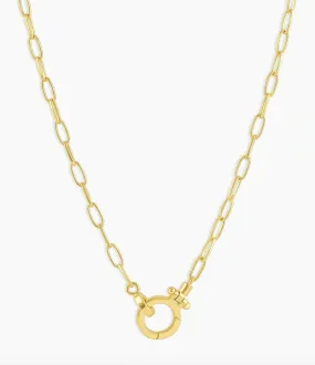 17" Gold gorjana Mini Parker paperclip chain Necklace