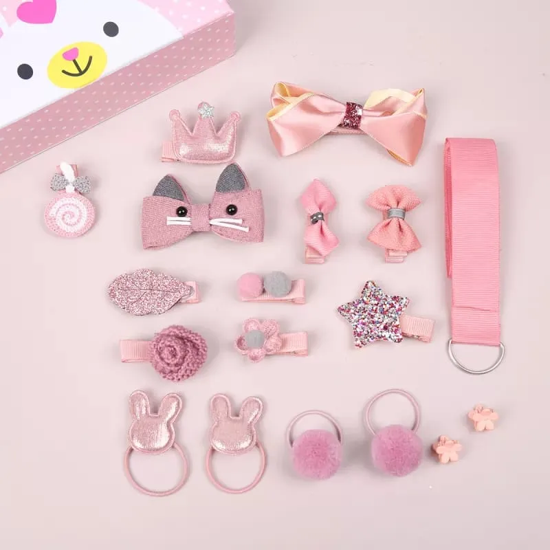 18 Pcs Fashion Hair Accessories Clip Set for Girls