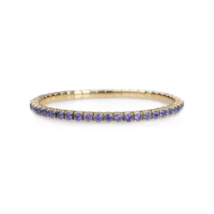 18K Gold Stretch & Stack Purple Sapphire Bracelet, 2.25-8.58 Carats