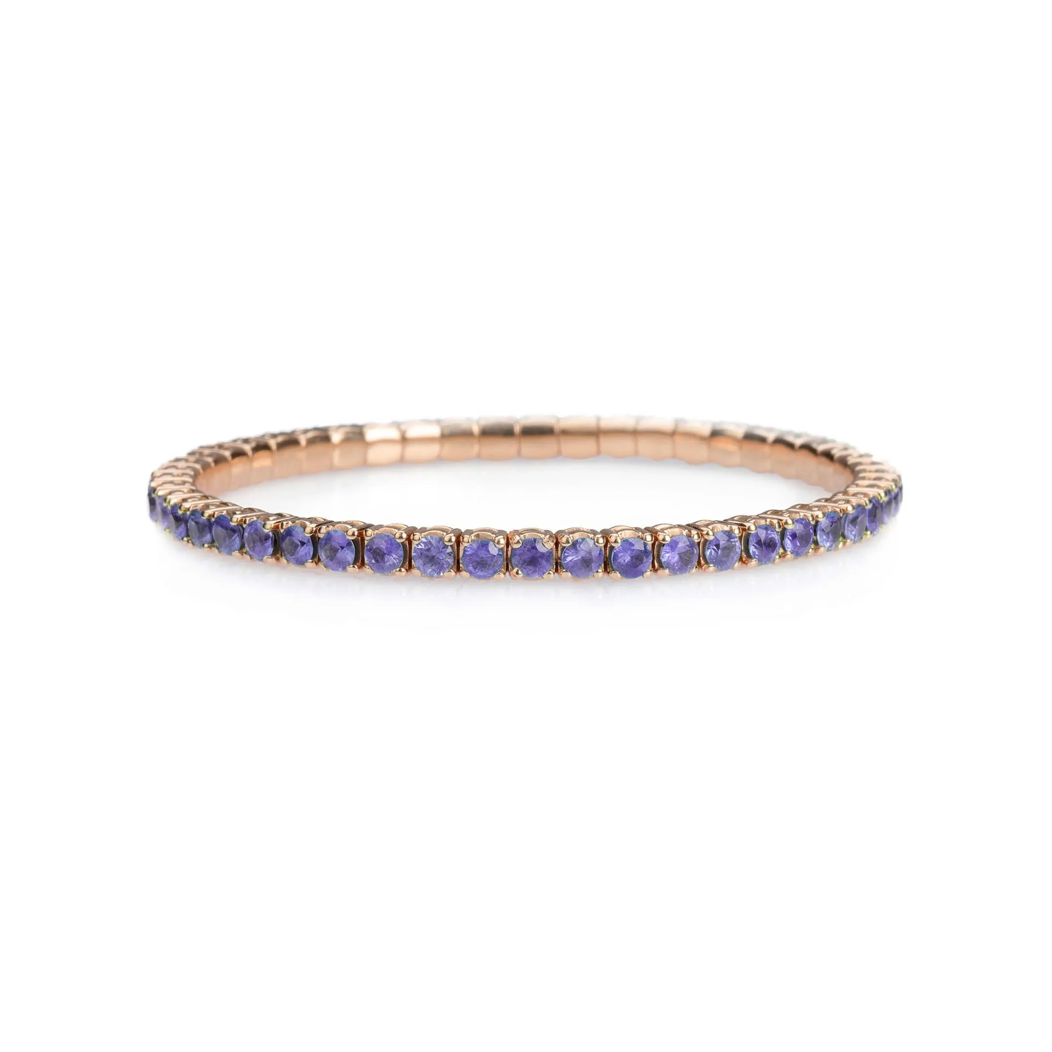 18K Gold Stretch & Stack Purple Sapphire Bracelet, 2.25-8.58 Carats