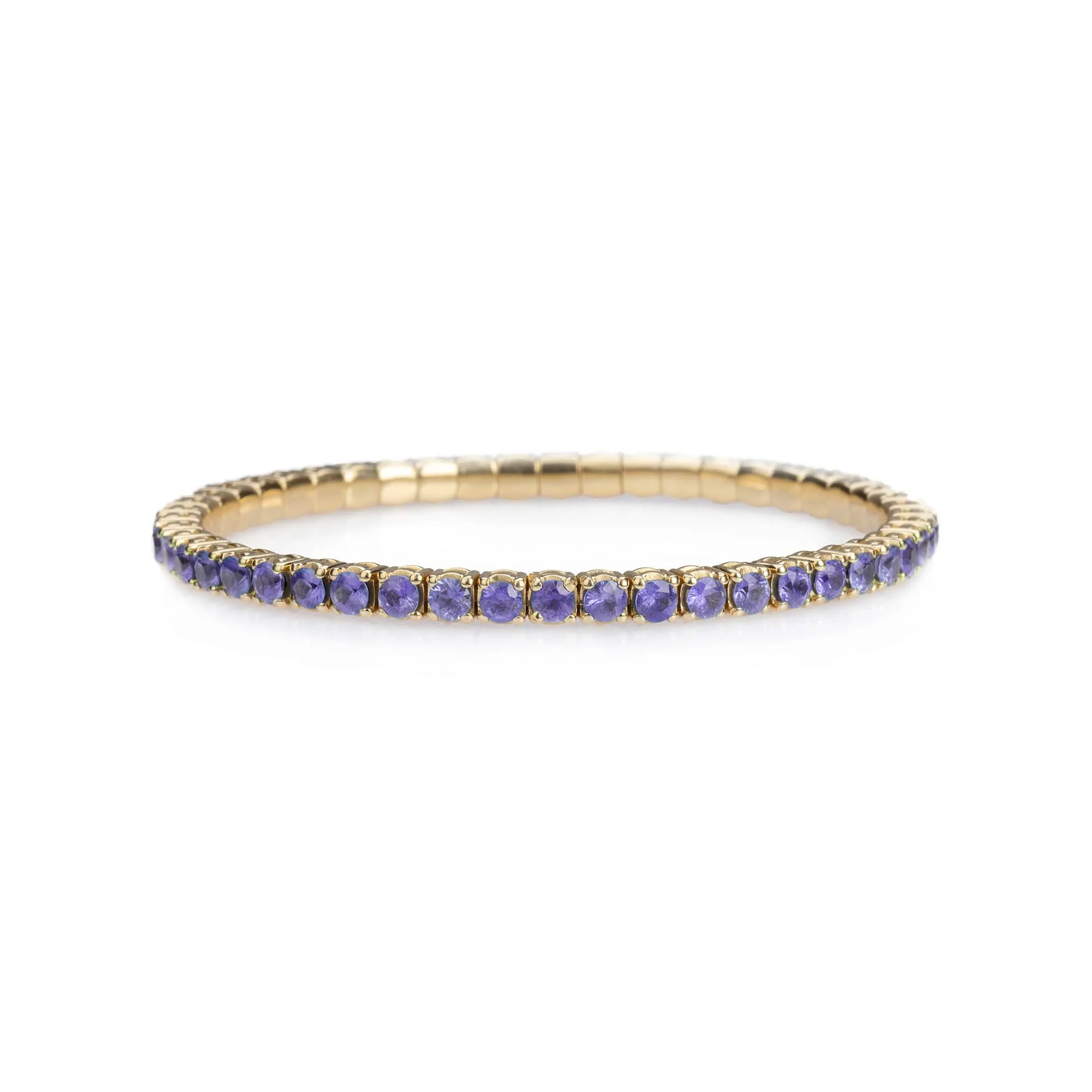 18K Gold Stretch & Stack Purple Sapphire Bracelet, 2.25-8.58 Carats