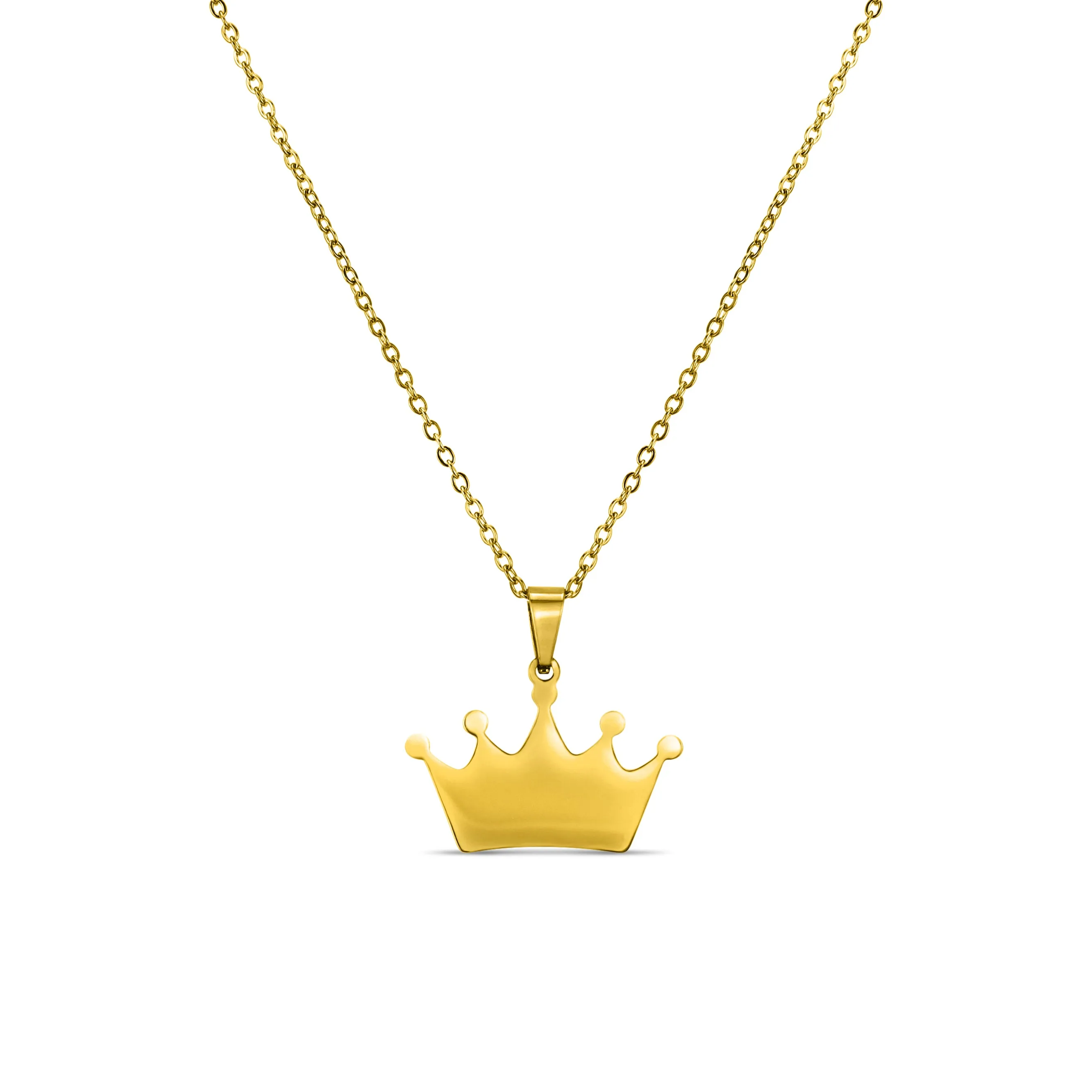 18K PVD Coated Stainless Steel Blank Crown Necklace / SBB0262