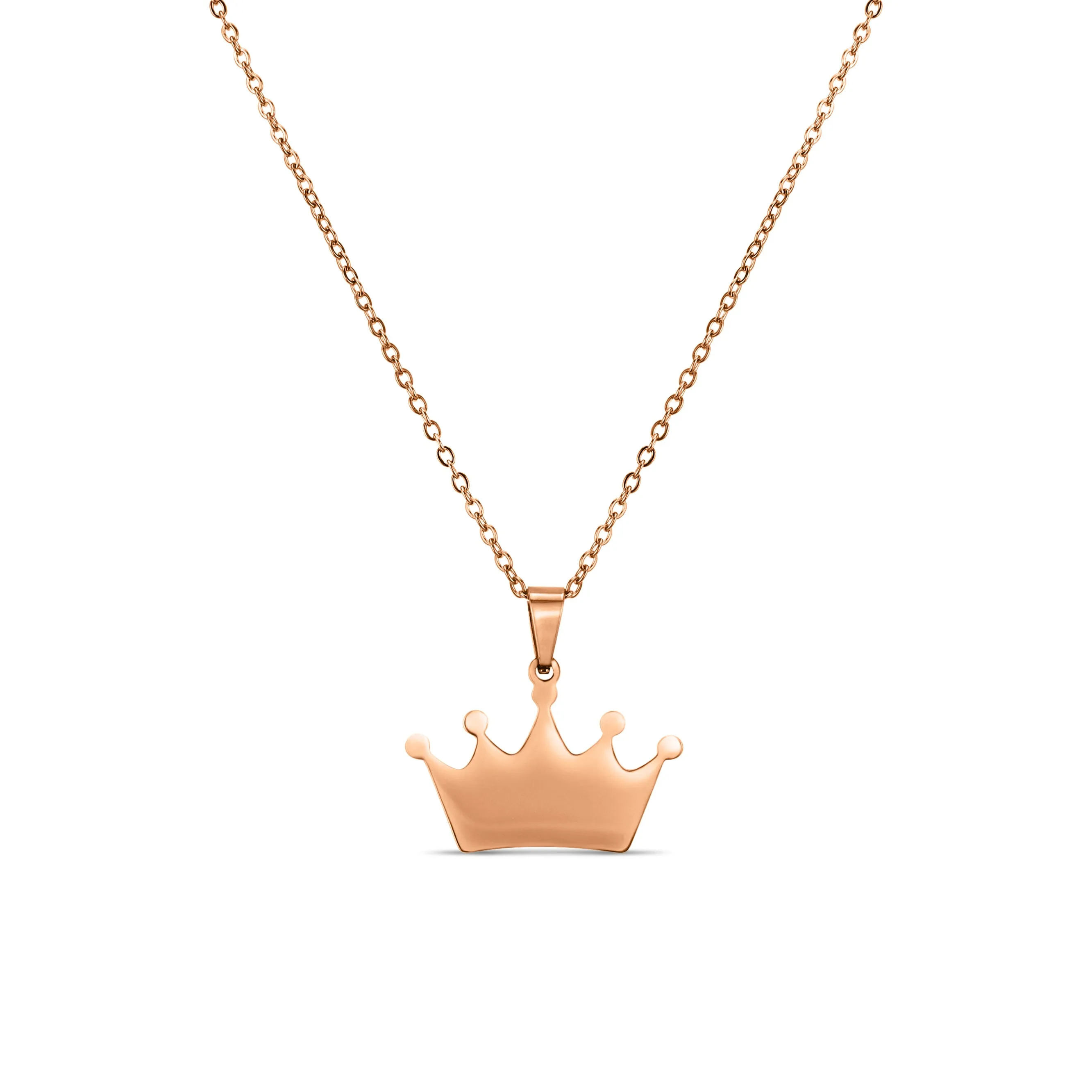 18K PVD Coated Stainless Steel Blank Crown Necklace / SBB0262