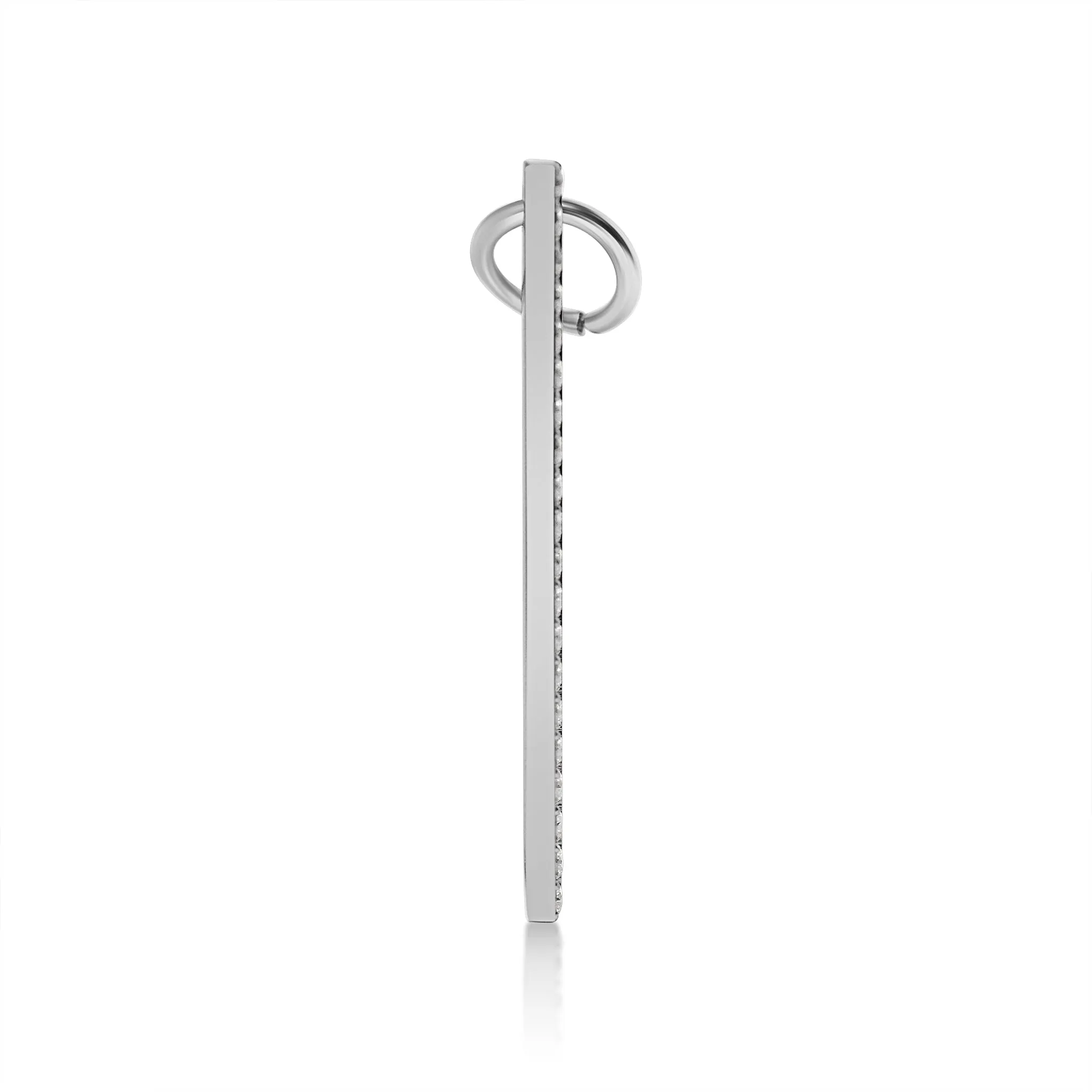 18K PVD Coated Stainless Steel Vertical Bar Pendant with CZ Accents/ SBB0281