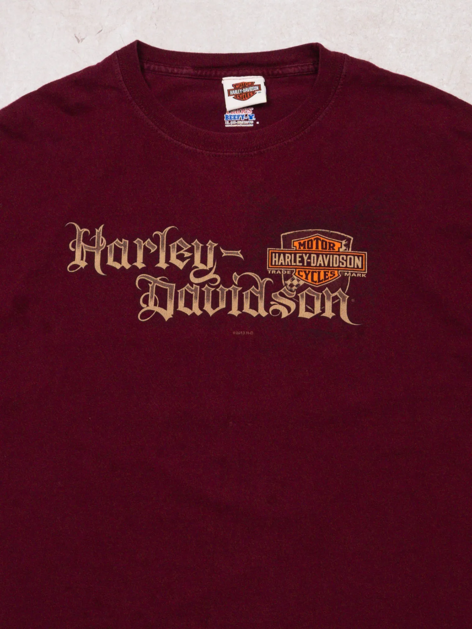 2013 Maroon Harley Davidson Cox's Mansfield, PA Tee (L)