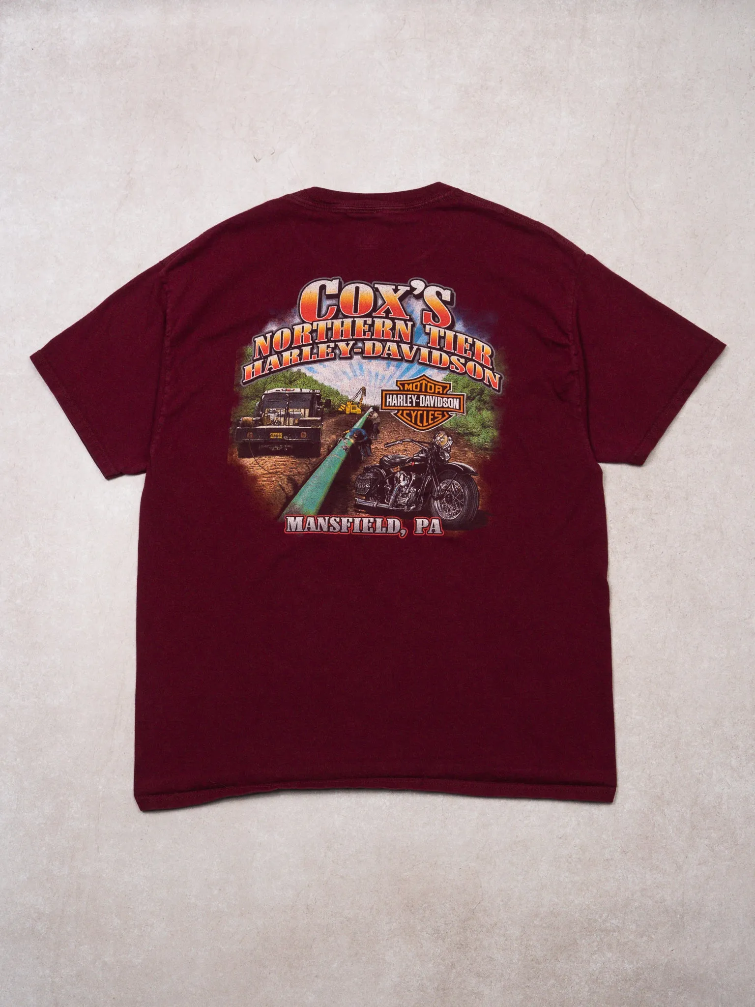 2013 Maroon Harley Davidson Cox's Mansfield, PA Tee (L)