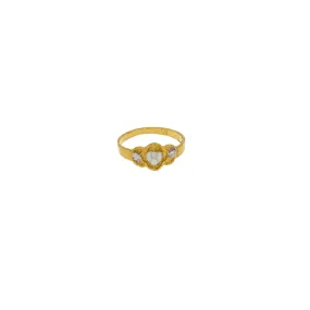 22K Multi Tone Gold Baby Ring W/ Three Artisanal Accent Circles