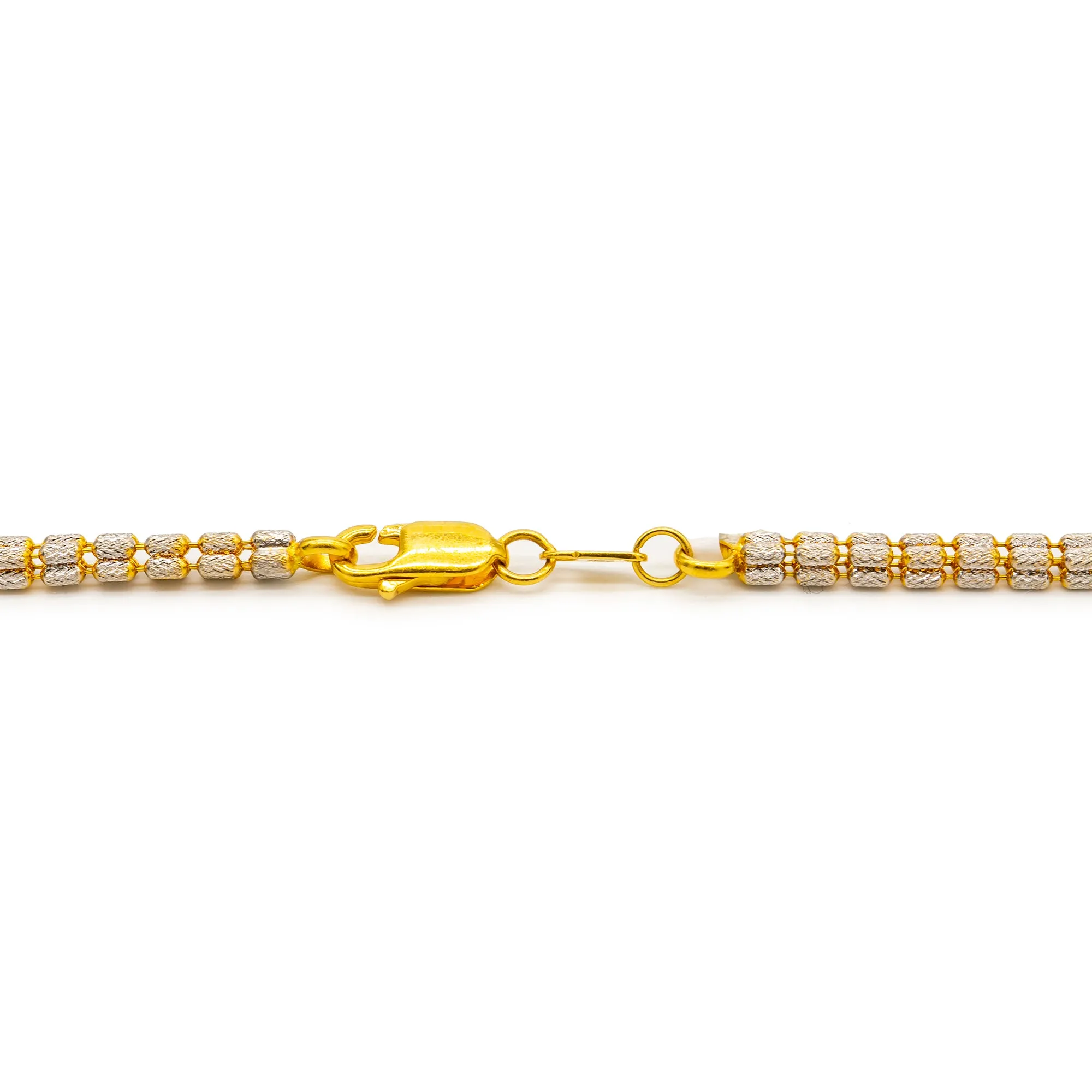 22K Multi-Tone Gold Diya Beaded Chain