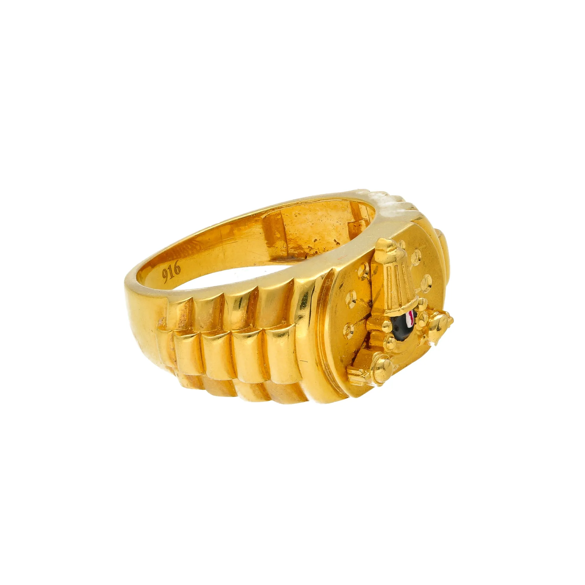 22K Yellow Gold Temple Ring (13gm)