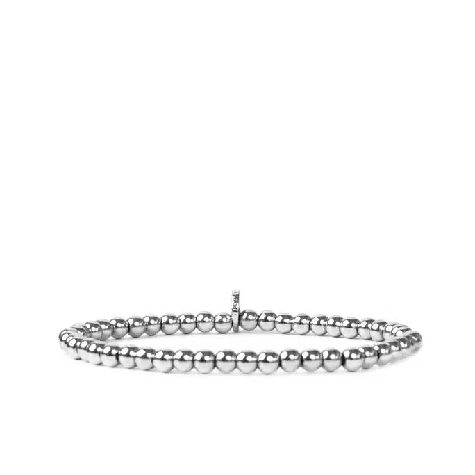 4MM Beaded Ball Bracelet in Silver