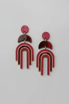 Acetate & Wood Arch Earring