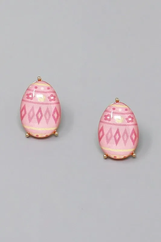 Acrylic Easter Egg Stud Earring