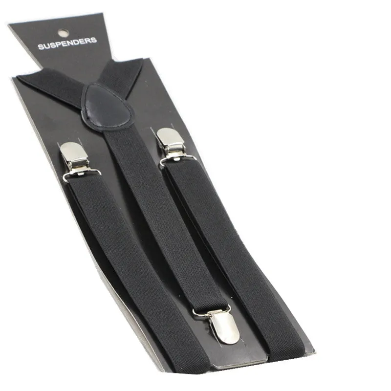 Adjustable 100cm Black Adult Mens Suspenders