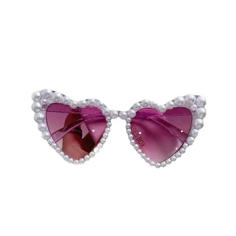 Aesthetic Oversized Heart Pearl Sunglasses