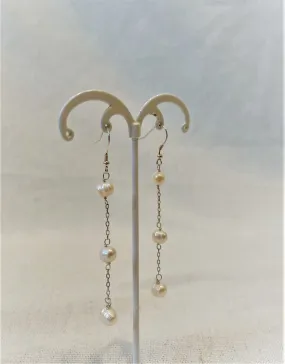 Alice Rose Jewellery - Drop 3 Pearl Earrings