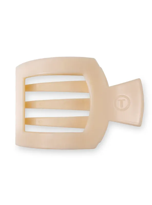 Almond Beige Small Flat Square Clip