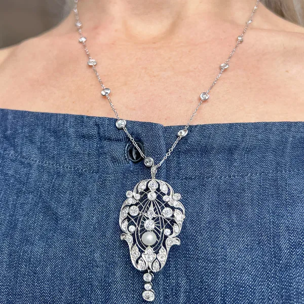 Exquisite Art Deco-Inspired Diamond Chain Necklace