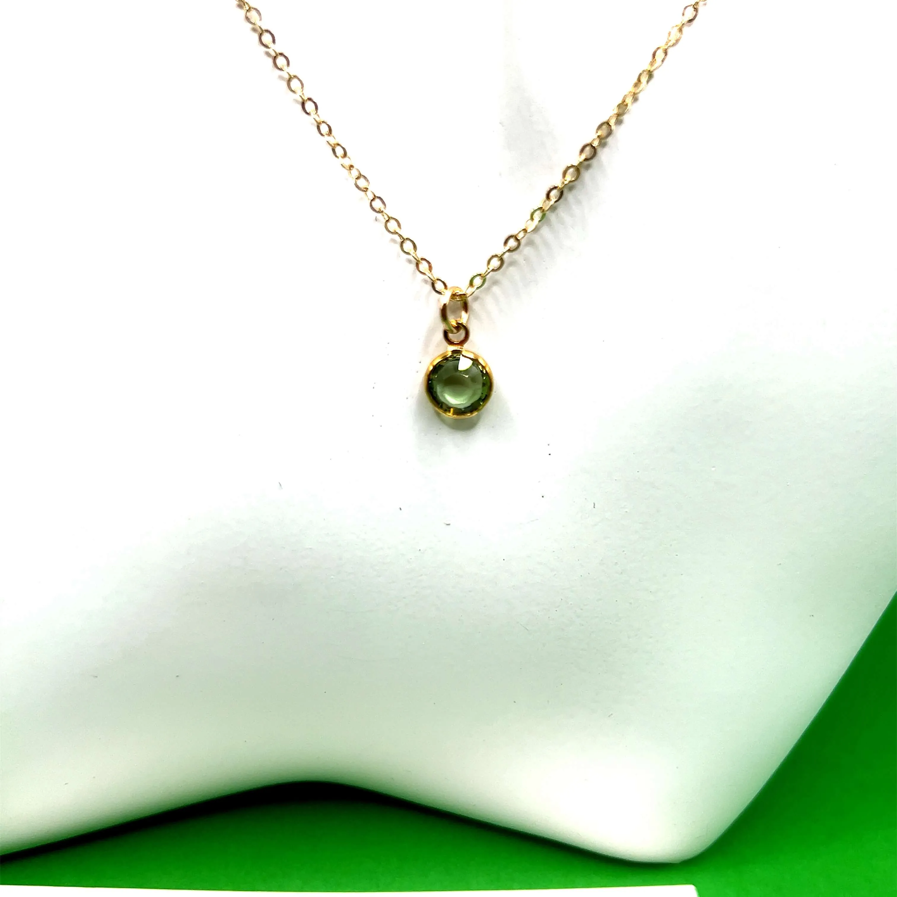 August Swarovski Birthstone Necklace - 14k Gold-Filled