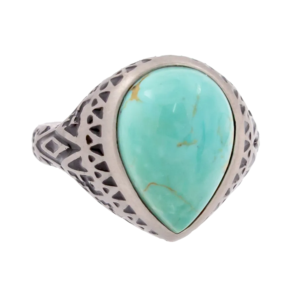 Aztec Pear Turquoise Ring