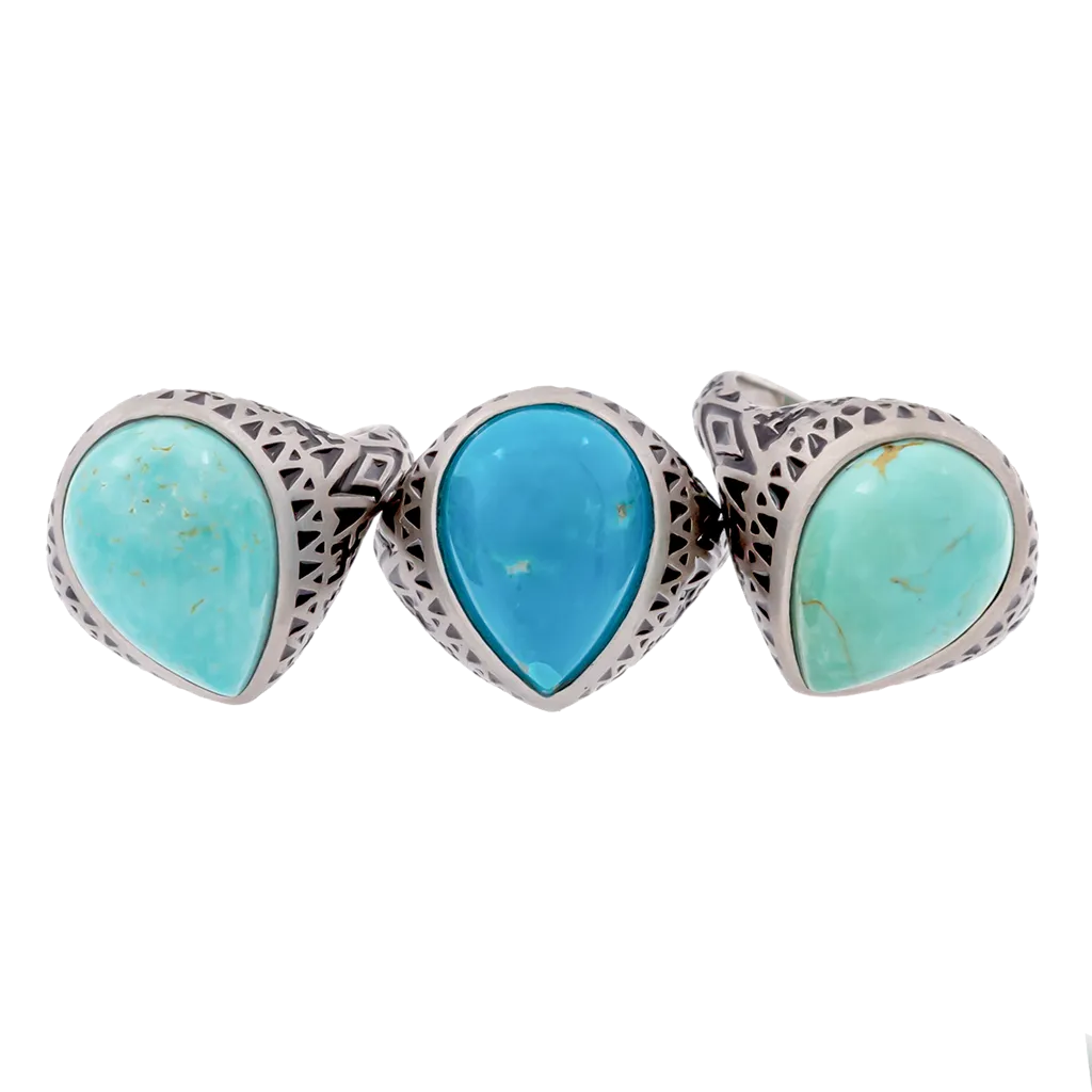 Aztec Pear Turquoise Ring