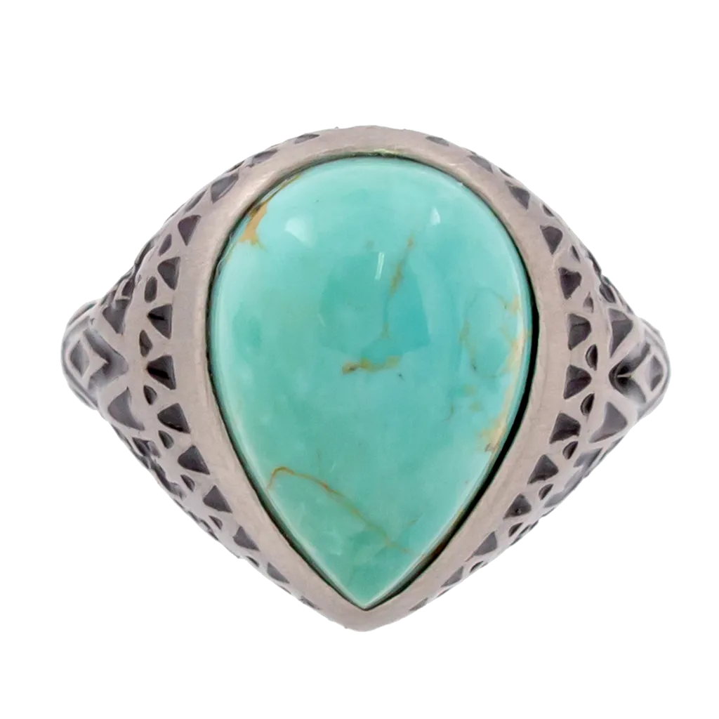 Aztec Pear Turquoise Ring