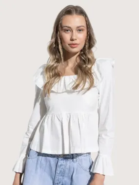 Backless Ruffle Trim Top