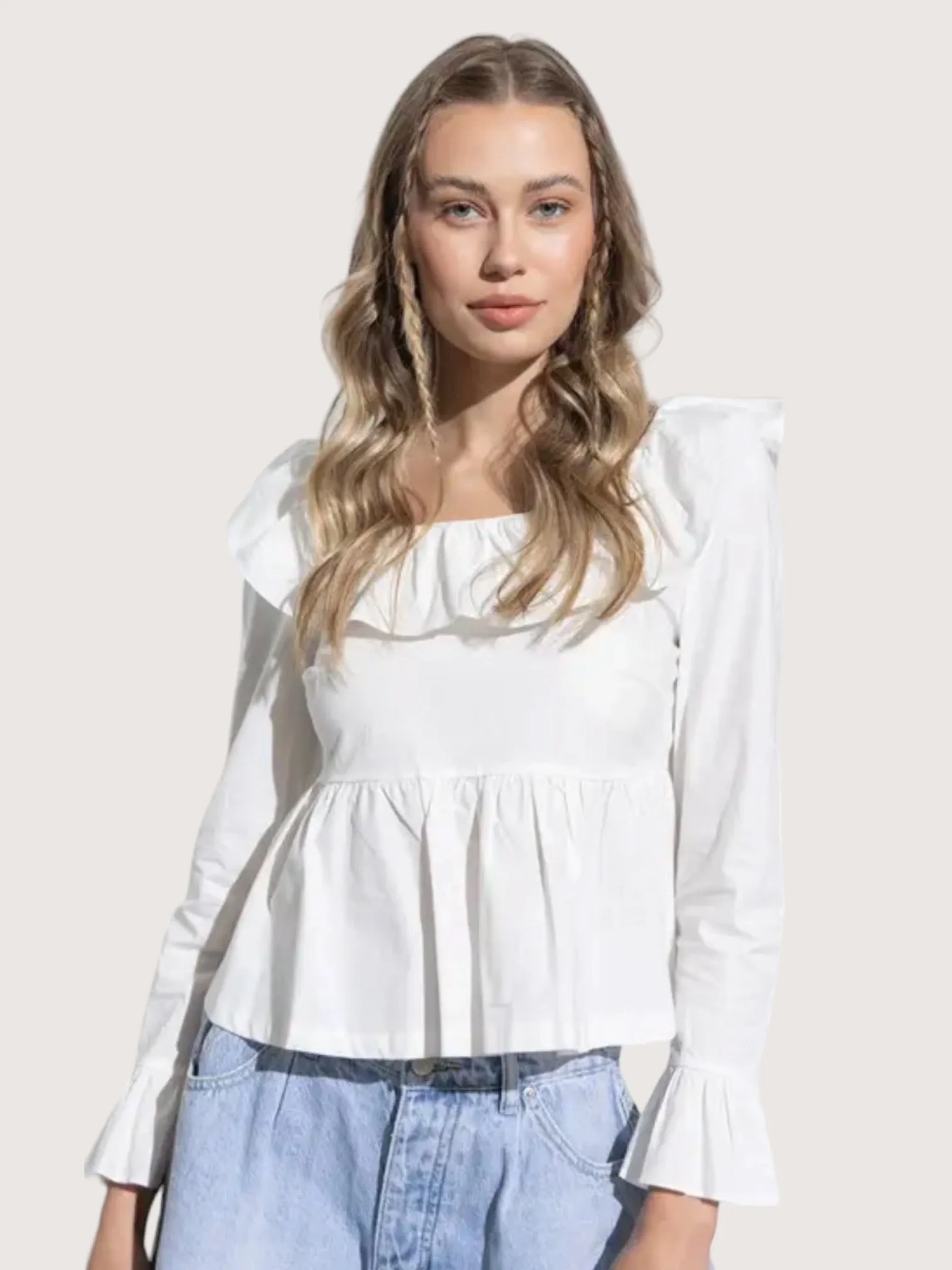 Backless Ruffle Trim Top