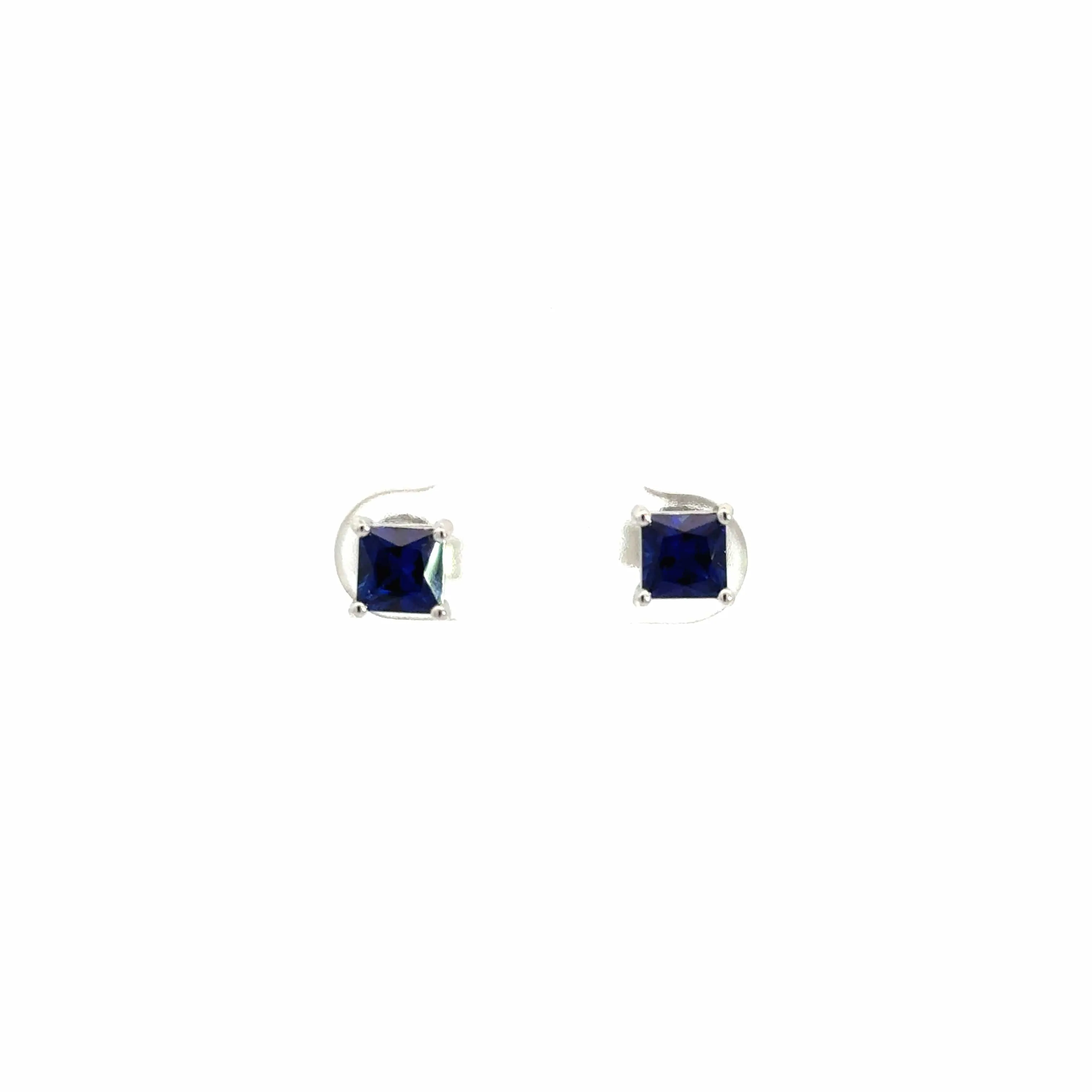 Baikalla? Sterling Silver Lab Created Sapphire Earrings 5mm