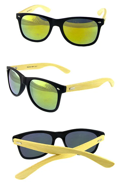 Bamboo Arm Square Style Sunglasses