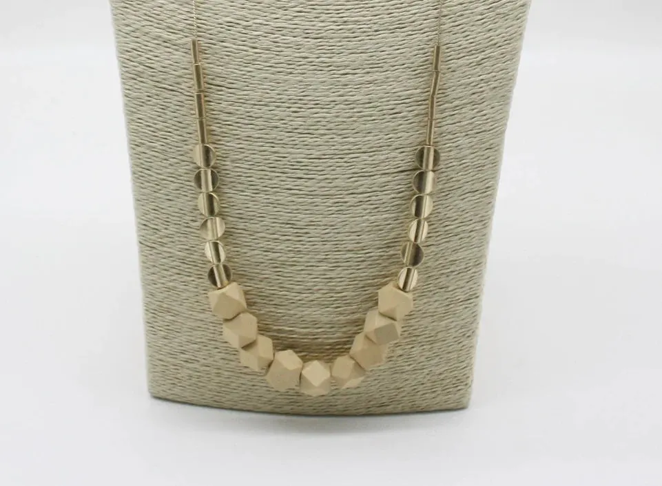 Bead and Gold Disc Necklace