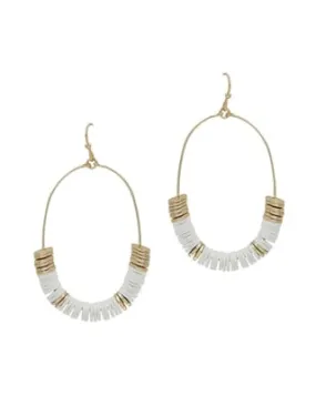 Beaded Oval Earrings