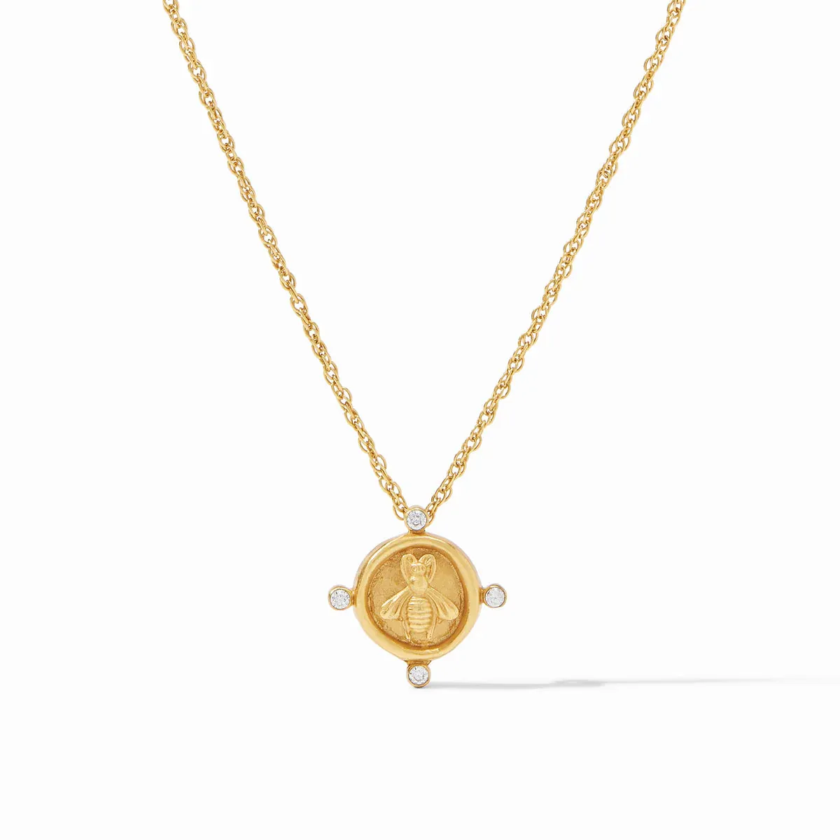 Bee Cameo Solitaire Necklace | CZ