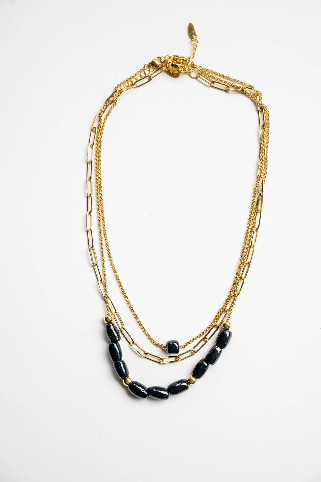 Bel Koz Elongated Clay Bead Layered Necklace