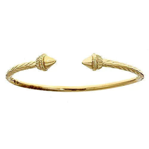 Better Jewelry 10K Yellow Gold West Indian Bangle w. Spear Ends