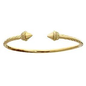 Better Jewelry 10K Yellow Gold West Indian Bangle w. Spear Ends