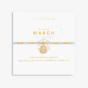 Birthstone A Little March Bracelet in Gold-Tone Plating - Aqua Crystal