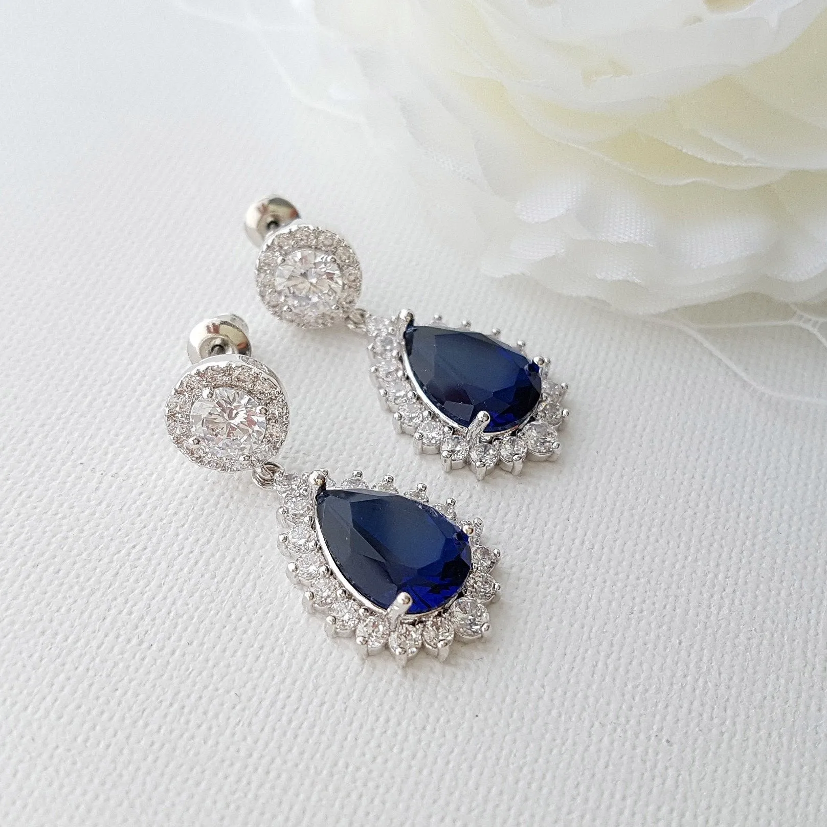 Blue and Gold Earrings Aoi