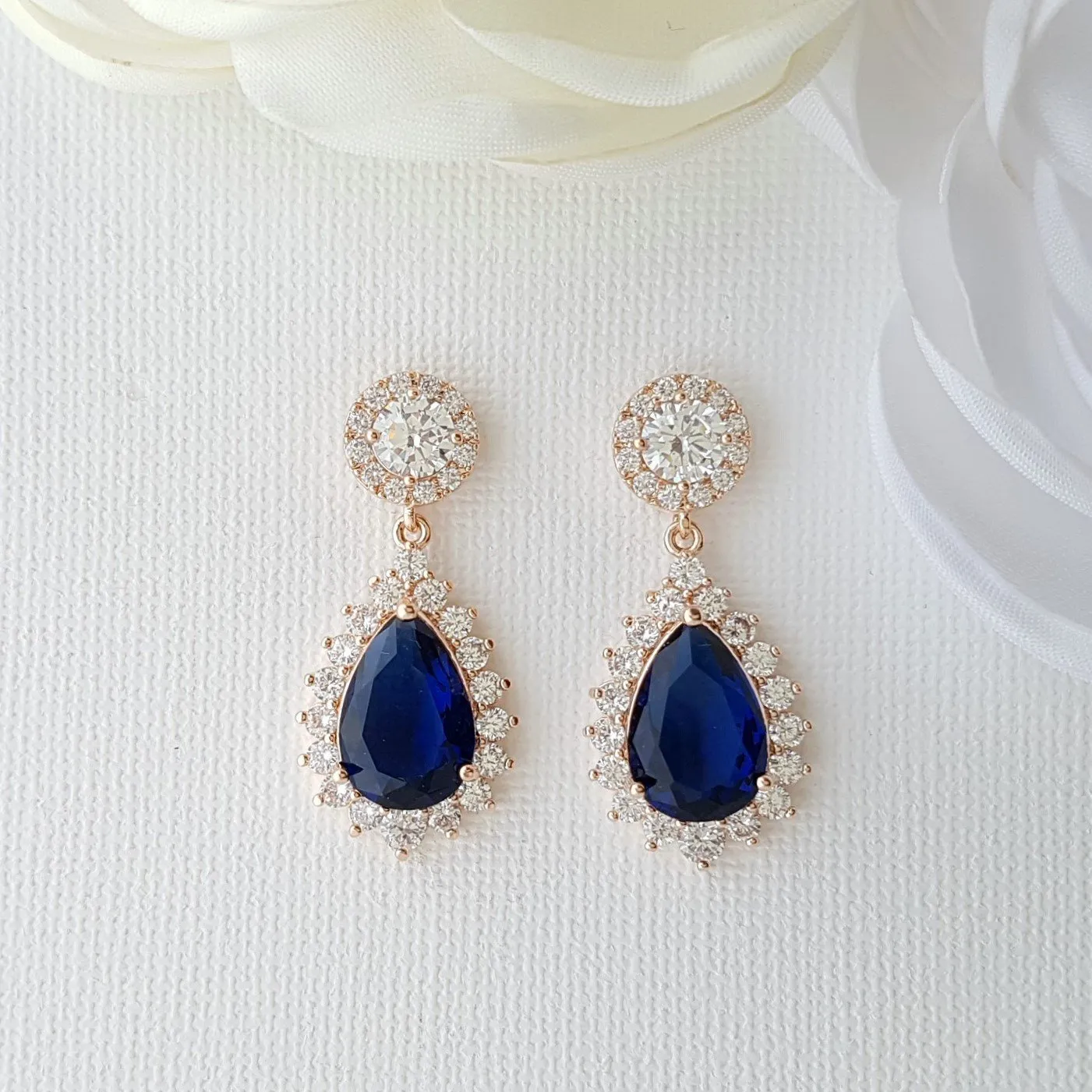 Blue and Gold Earrings Aoi