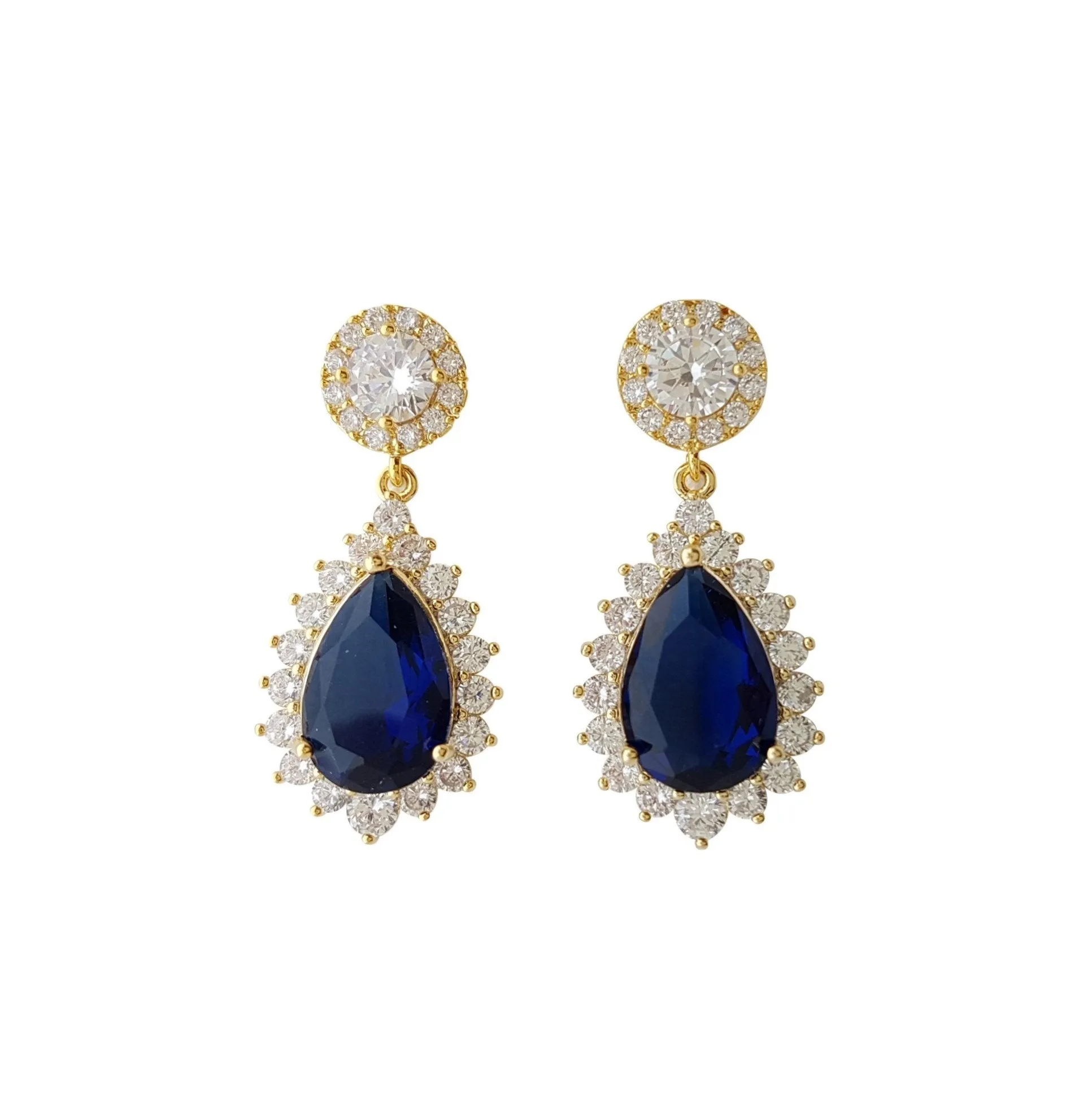 Blue and Gold Earrings Aoi