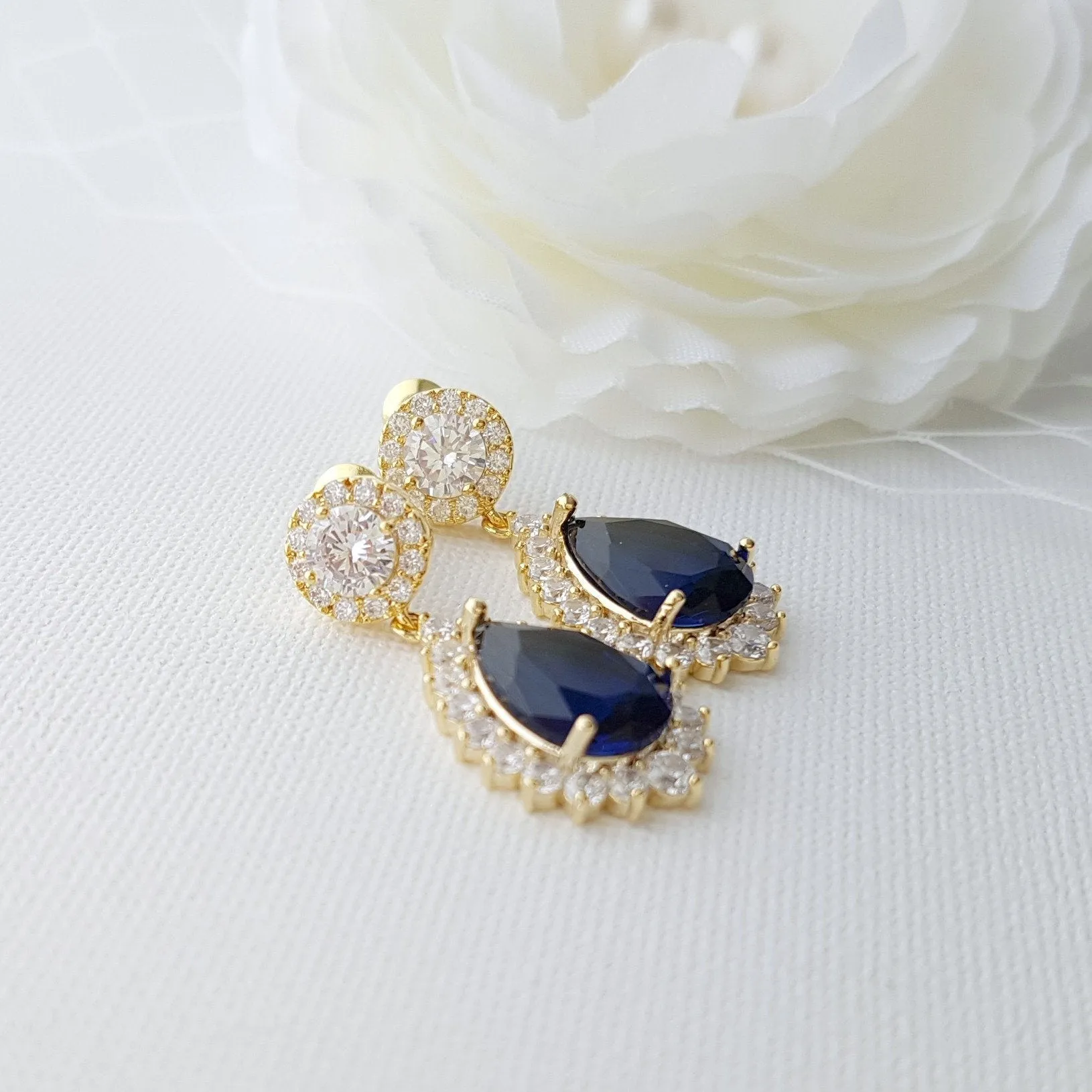 Blue and Gold Earrings Aoi